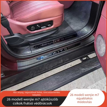 26 Wenjie M7 modellhez karbon szálas küszöb- és belső védőpanel, üdvözlő pedállal