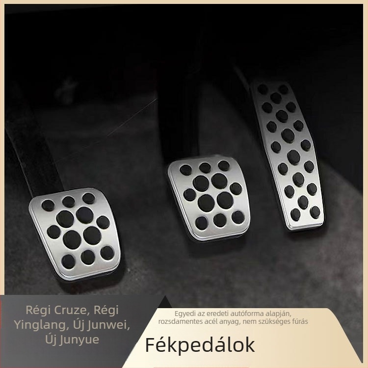 Rozsdamentes acél pedálkészlet a Chevrolet Cruze 2009-2014-hez — gázpedál, fékpedál és kuplungpedál