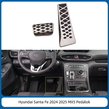 Lingchuang rozsdamentes acélból készült fék- és gázpedál módosító készlet Hyundai Santa Fe 24-25 MX5, automata váltó