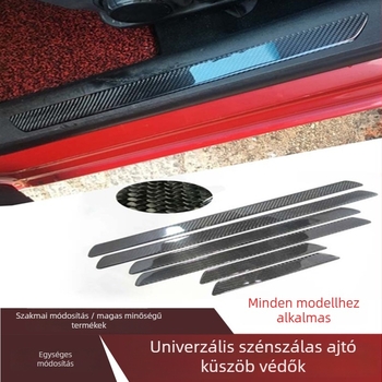 Valódi szénszálas küszöbvédő autóhoz, testreszabható, univerzális belső díszítő csík