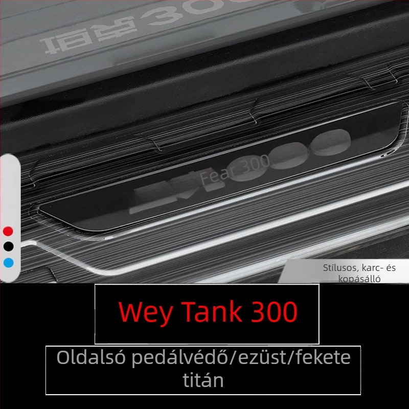 Berger rozsdamentes acél oldalsó pedálfedél WEY Tank 300 (2021) – csúszásmentes, külső dekor