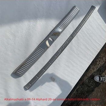 Rozsdamentes acél küszöb- és hátsó védőlemez készlet Alphardhoz, 2009-2014 AT, testreszabható feldolgozás