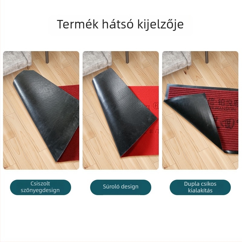 Bejárati ajtó szőnyeg — kefélt dupla sávos alátét, téglalap alakú, modern egyszerű stílus, mosás