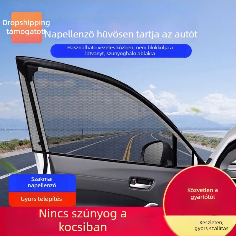 Autóhoz szúnyogháló függöny - átlátszó háló, függő, általános illeszkedés, PRINTOGEN