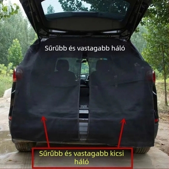 Univerzális autócsomagtartó szúnyogháló a szellőzéshez, átlátszó poliészter, akasztó kivitel, testreszabható