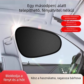 Autóhoz készült elektrosztatikus alumínium fóliás oldalablakárnyékoló, átlátszó, függő szerelés, napvédelmi és hőszigetelő megoldás