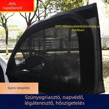 Autóablak napvédő függöny, napvédelem és hőszigetelés, magánéletet biztosító oldalsó ablak árnyékoló, teljes árnyékolás baba számára