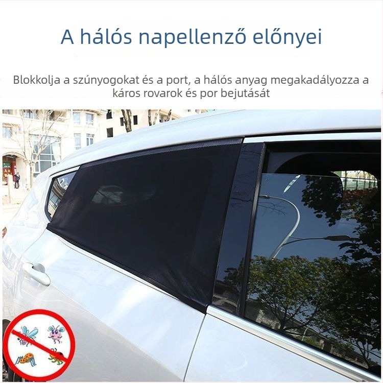 Autóablak napvédő függöny, napvédelem és hőszigetelés, magánéletet biztosító oldalsó ablak árnyékoló, teljes árnyékolás baba számára