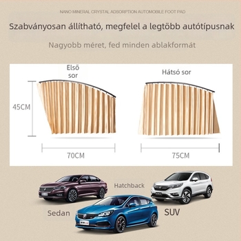 Mágneses autónapvédő függöny, automatikus kihúzható, hőszigetelő ablakvédő