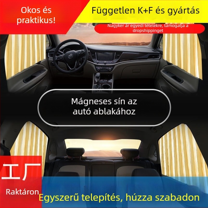 Mágneses autónapvédő függöny, automatikus kihúzható, hőszigetelő ablakvédő