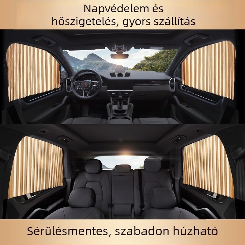 Mágneses autónapvédő függöny, automatikus kihúzható, hőszigetelő ablakvédő