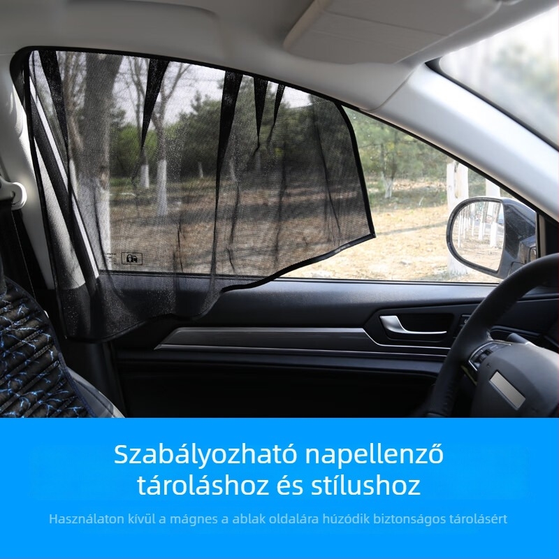 Autóhoz való nylonhálós napvédő — univerzális illesztés, mágneses akasztás, eredeti stílus, 4 részes készlet