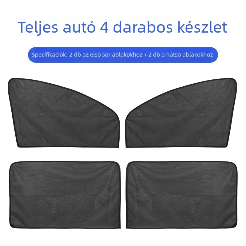Autóhoz való nylonhálós napvédő — univerzális illesztés, mágneses akasztás, eredeti stílus, 4 részes készlet