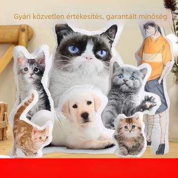 Rajzfilm plüss párna - Különleges formájú autó- és háziállat párna (nyomtatás, plüss, PP gyapot)