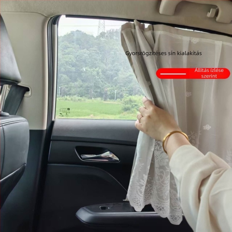 PMMA autóablak árnyékoló csúszó sínnel, fúrás nélkül telepíthető, Toyota-kompatibilis