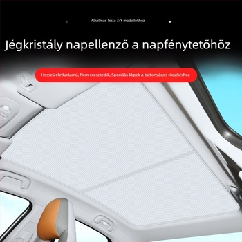 Tesla Model Y és Model 3 panoráma tetőhöz jégkristályos napvédő roló