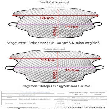 Autó napellenző négyrétegű quiltelt anyaggal, mágneses rögzítés, logó nyomtatás elérhető, téli–nyári kettős használat