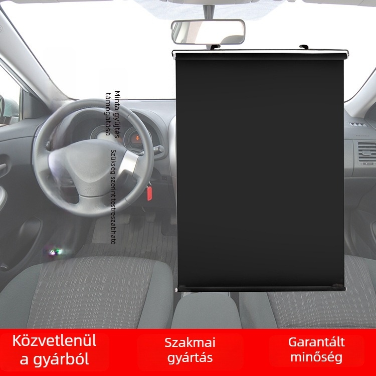Autó napvédő árnyékoló - Csatlakozás vákuums kupakkal, Szintetikus papír anyag, Logó nyomtatás, Testreszabás elérhető