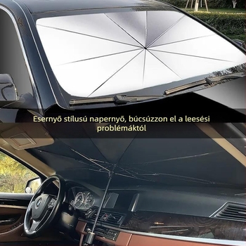 Universális első szélvédő árnyékoló függöny, visszahúzható hővédő réteg