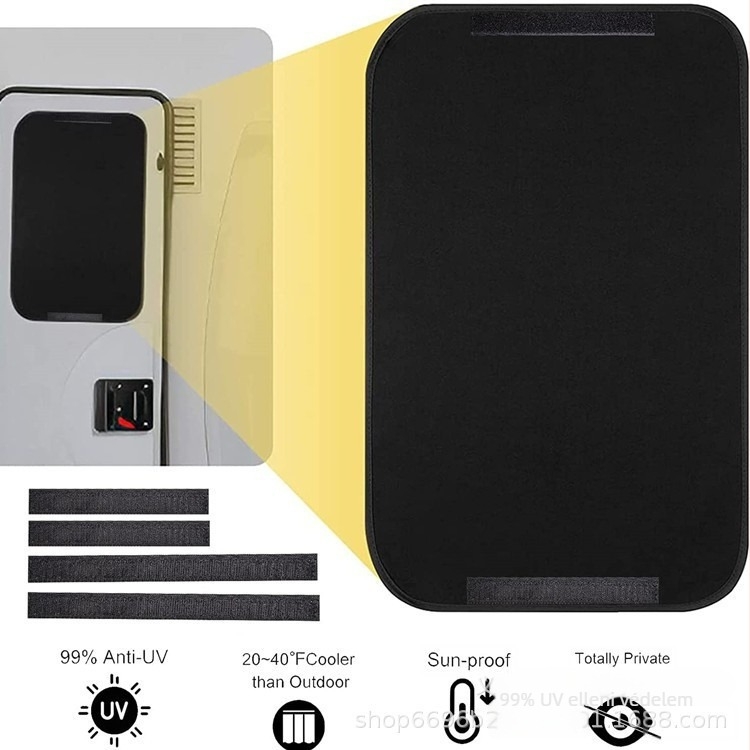 RV autó napellenző, reflexiós típus, rolós árnyékoló, mágneses szalag és Velcro, 300D szendvics hab alumínium fólia