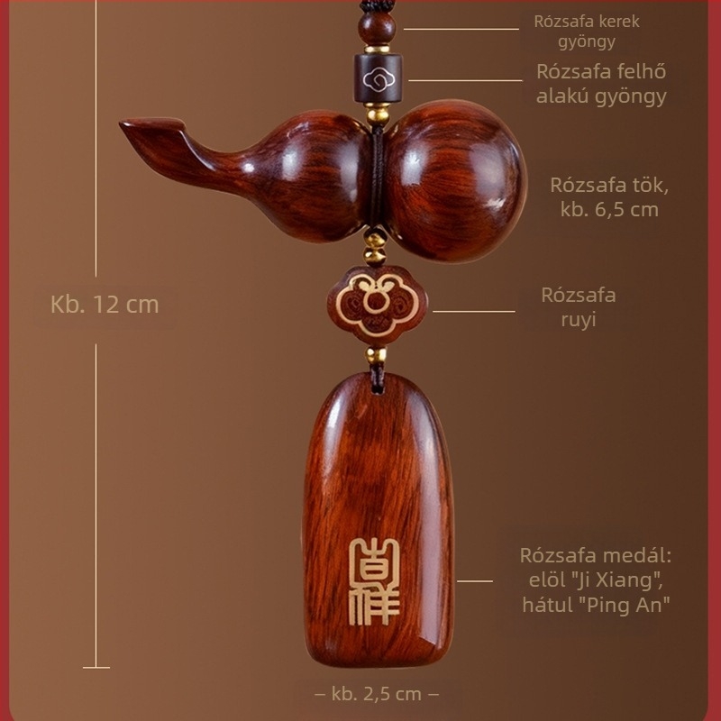 Rosewood rózsafa gourddal díszített belső autó tükrök dekoráció rézbevonattal