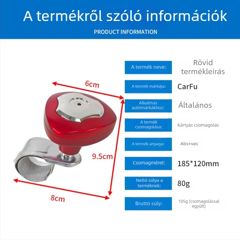 carfu Autó kormánykerék booster | Márka carfu, Univerzális típus, Anyag ABS+vas, Tömeg 80, Testreszabás elérhető
