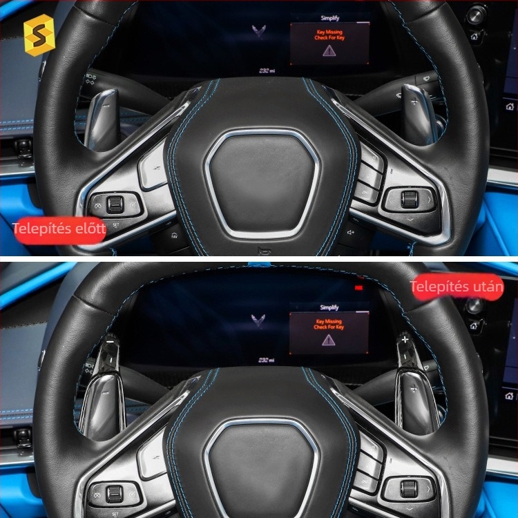 Szénszálas kovácsolt váltópedálok Chevrolet Corvette C8-hoz; Anyag: szénszálas; Márka: Salsa carbon fiber; Személyre szabás: Igen