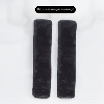 Plüss autós öv vállpárna – belső dekoráció, poliészter, 100 g, logónyomtatás: Igen