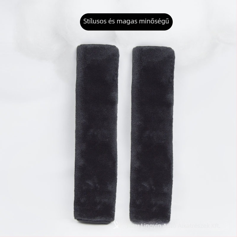 Plüss autós öv vállpárna – belső dekoráció, poliészter, 100 g, logónyomtatás: Igen