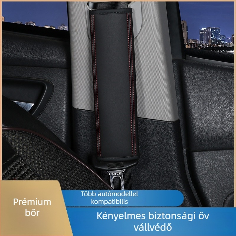 Autó biztonsági öv vállvédő — bőr, Huangqi márka, testreszabható logóval