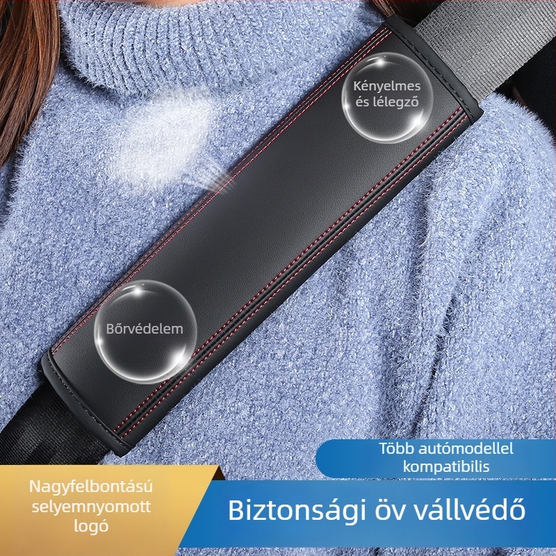 Autó biztonsági öv vállvédő — bőr, Huangqi márka, testreszabható logóval