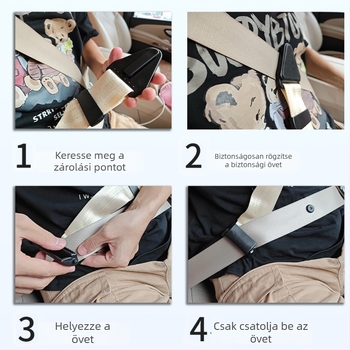 Carfu állítható gyerekbiztonsági övfogó anti-fulladás dizájnnal, poliészter