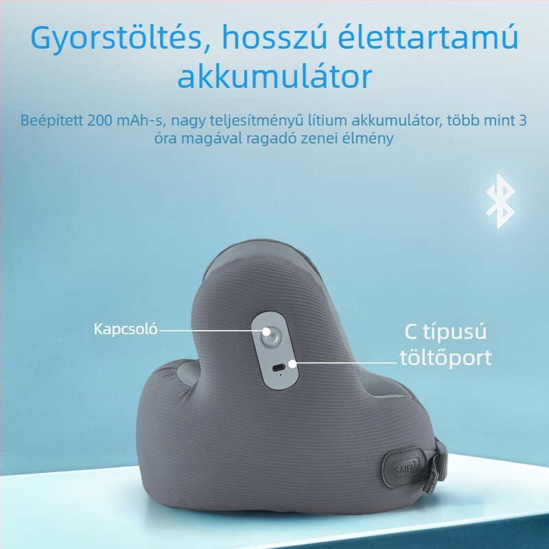SN-FC784 Bluetooth zenés U-alakú nyakpárna zajcsökkentéssel, hordozható utazáshoz és irodába