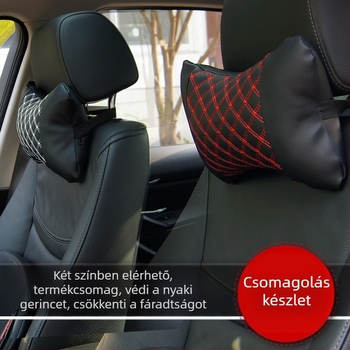 Autófejtámasz nyakpárna – univerzális, minden évszakra, latex töltet, PU bőr és mikroszálas bőr, testreszabás elérhető