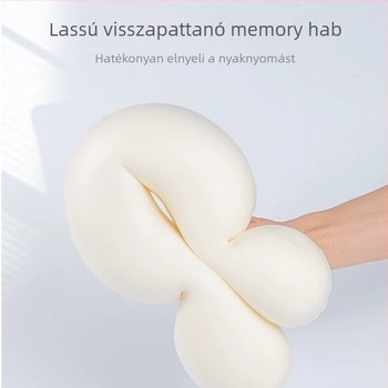 Memóriahabos U-alakú párna, levehető és mosható, utazáshoz, nyaki támasz