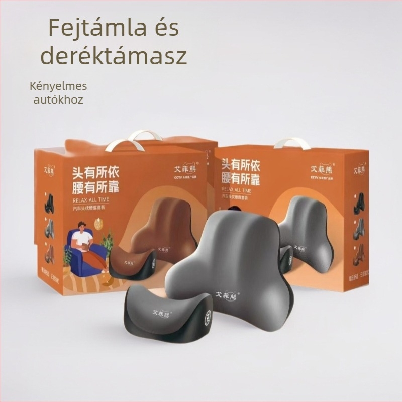 Effie bear autófej- és deréktámasz párnák készlete memóriahabos