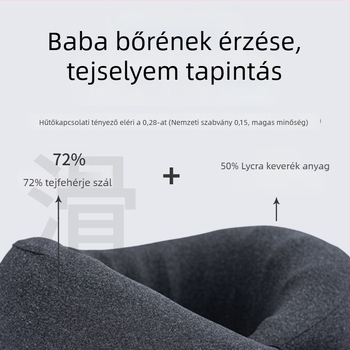 Memóriahabos utazó párna, U-alakú nyakpárna, huzat tej-velúr, modern minimalista stílus