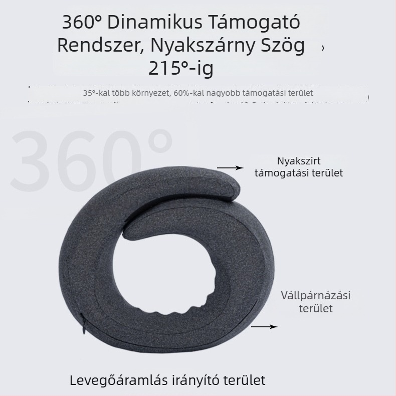 Memóriahabos utazó párna, U-alakú nyakpárna, huzat tej-velúr, modern minimalista stílus