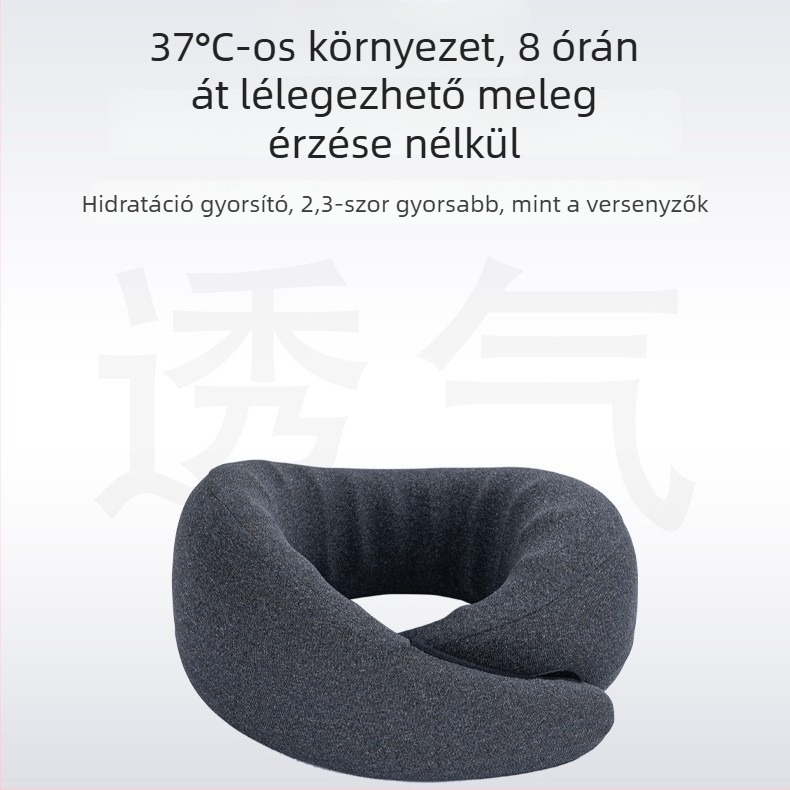 Memóriahabos utazó párna, U-alakú nyakpárna, huzat tej-velúr, modern minimalista stílus