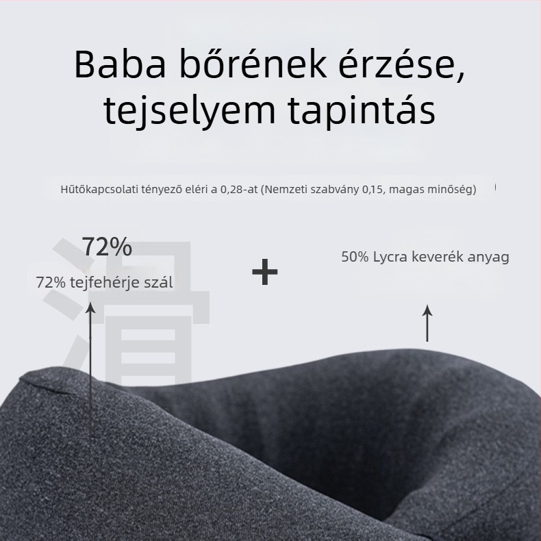 Memóriahabos utazó párna, U-alakú nyakpárna, huzat tej-velúr, modern minimalista stílus