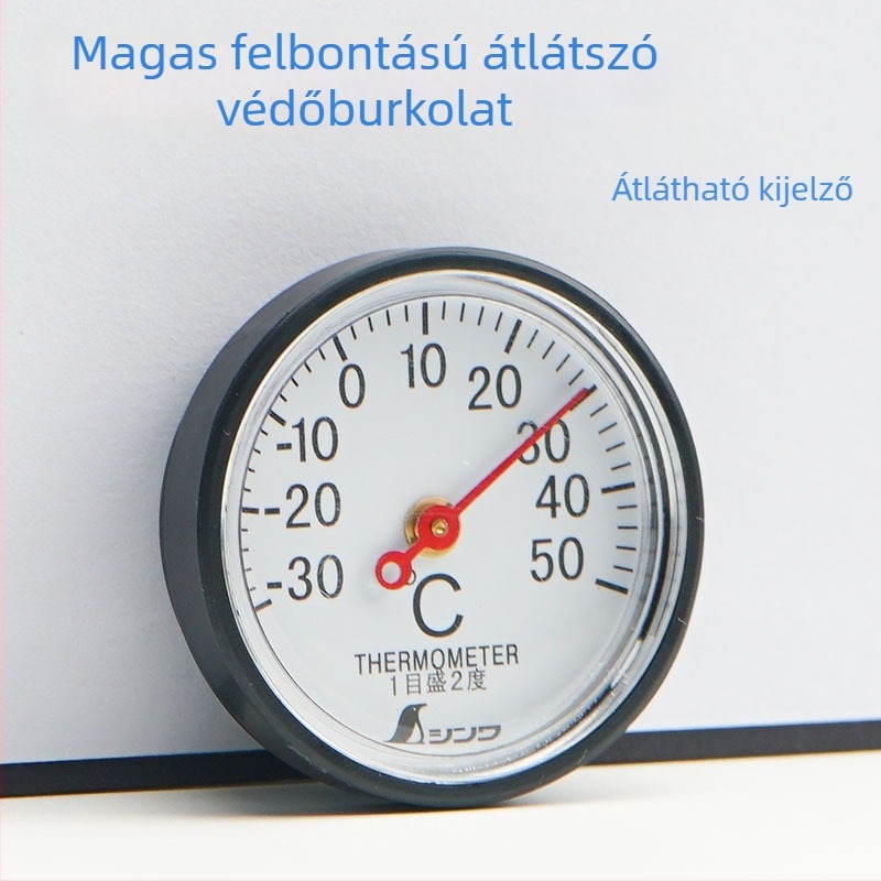 Mini bimetál hőmérő belső használatra, hűtőhöz és autóhoz, modell 72675, mechanikus, márka Friendly