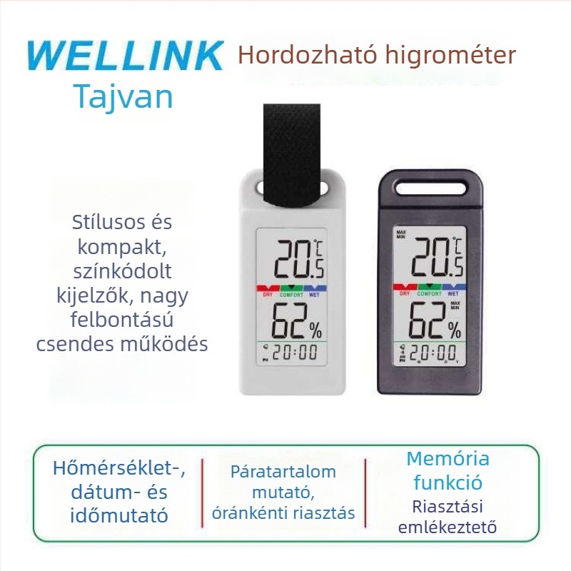Aim hordozható kültéri és belső használatra tervezett hőmérő páratartalom-mérővel és kompakt órával | Márka: Aim; Típus: Egyéb hőmérők; Hőmérséklet felbontás: Egyéb