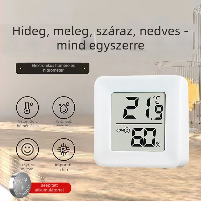 Beltéri digitális hőmérő és higrométer, falra szerelhető, száraz/ nedves kettős mérés, otthoni és babáknak - Modell: Gyártói közvetlen ellátás kereszt-származásra