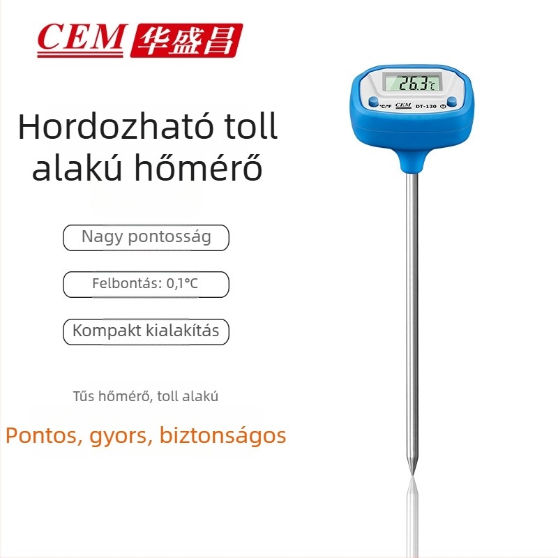 CEM DT-131 Talaj- és folyadékhőmérséklet-érzékelő – Beépíthető élelmiszer-hőmérő, otthoni használatra