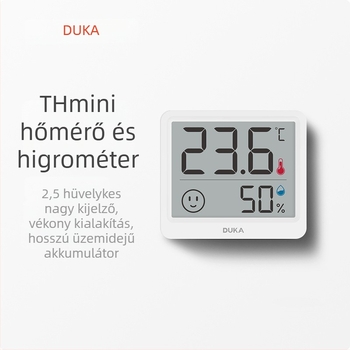 Duke digitális hőmérő nedvesség kijelzővel otthoni környezet figyeléséhez — beltéri/kültéri, öntapadó vagy állványra rögzíthető