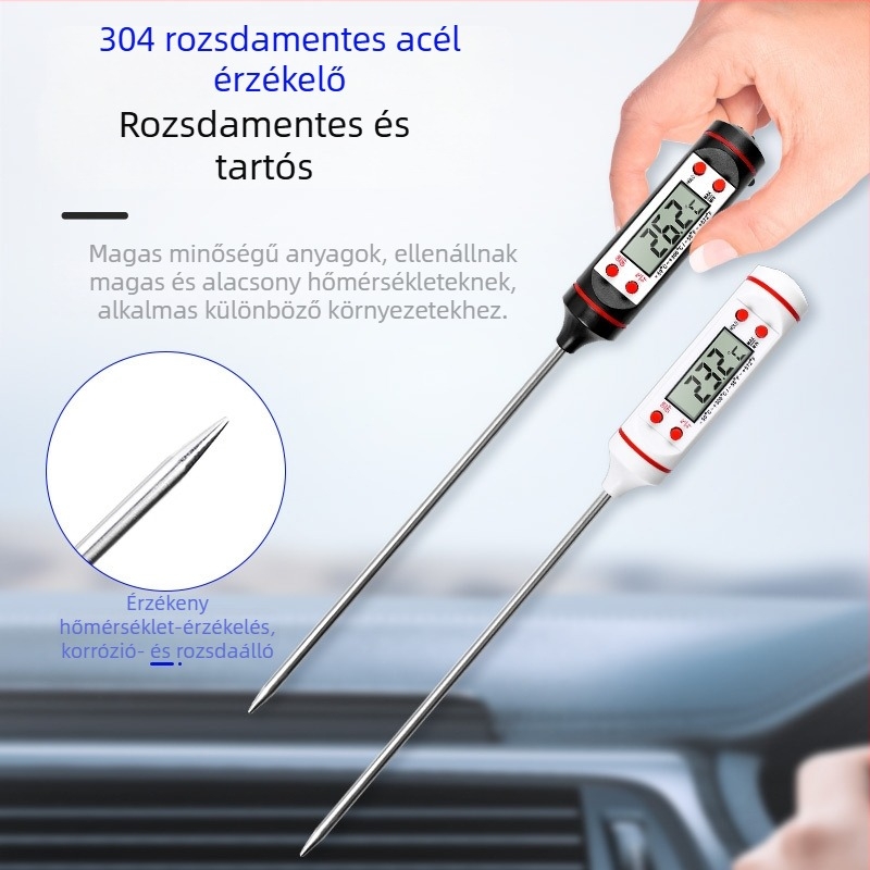 Sondás hőmérő autóhűtőhöz/fagyasztóhoz és háztartási klíma kiáratának mérésére, modell Bbf3588772192907081