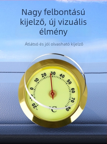 Mini autóhőmérő és páratartométer, mechanikus, WS22 modell, világító kijelzővel