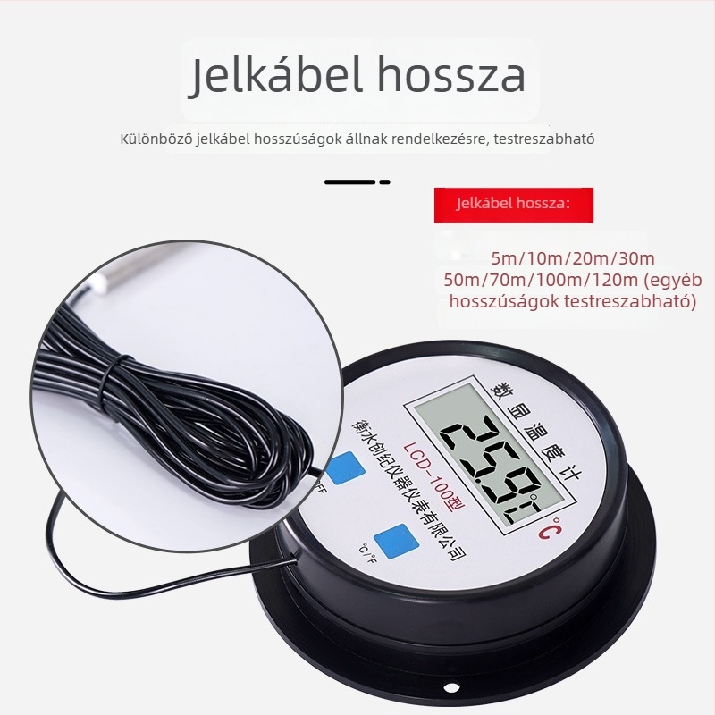 Akvakultúrához tervezett digitális hőmérő tűszondával: kiváló precizitású vízhőmérséklet-mérés halastavakban és üvegházakban