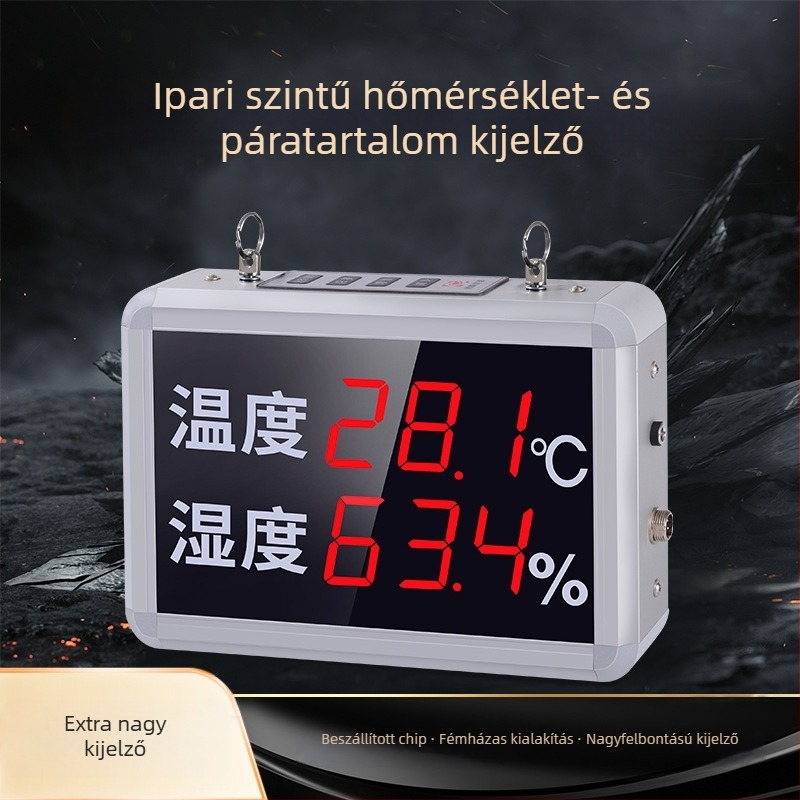 Digitális beltéri hőmérséklet- és páratartalom-mérő falra szerelhető, modell CX913, hőmérsékleti tartomány -40°C-tól +80°C-ig, páratartalom pontosság 0–100%