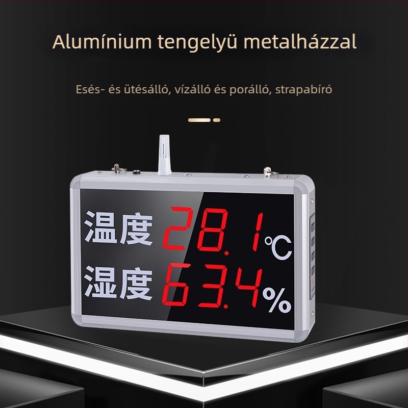 Digitális beltéri hőmérséklet- és páratartalom-mérő falra szerelhető, modell CX913, hőmérsékleti tartomány -40°C-tól +80°C-ig, páratartalom pontosság 0–100%